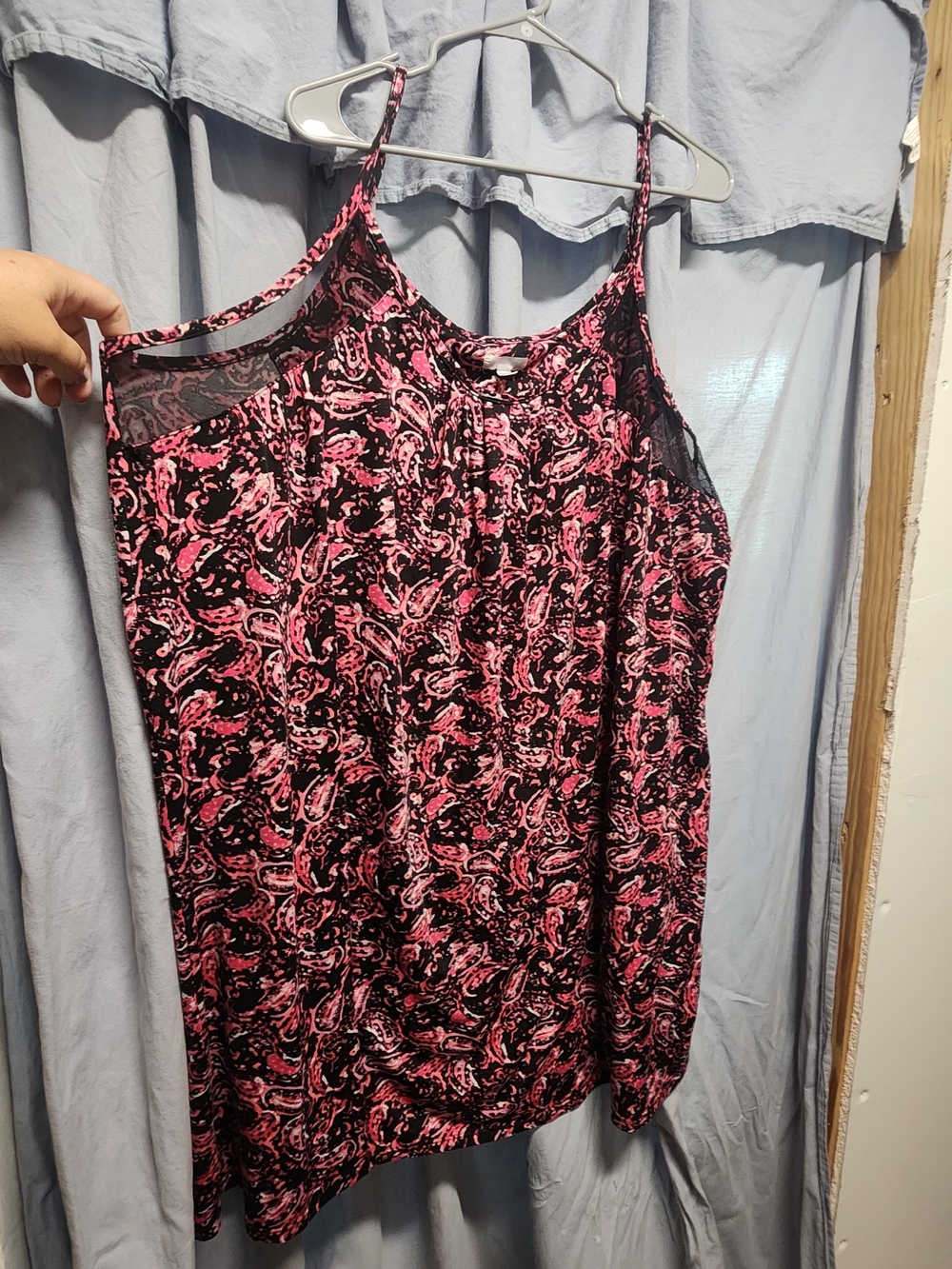Secret Treasures Black and Pink Paisley Cami/ Short Night Gown